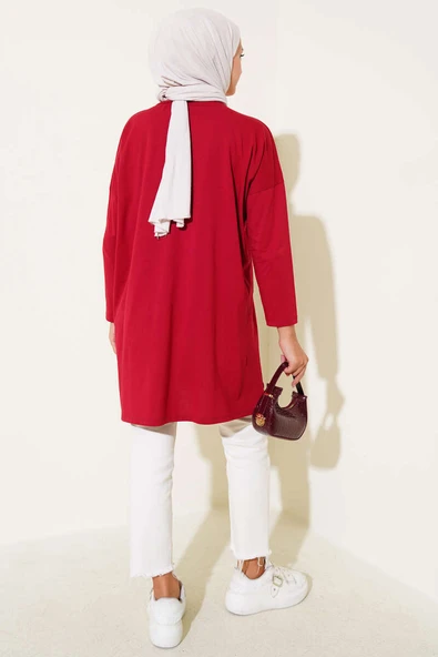 Always Be Cool Baskılı Tunik Bordo - Resim 3