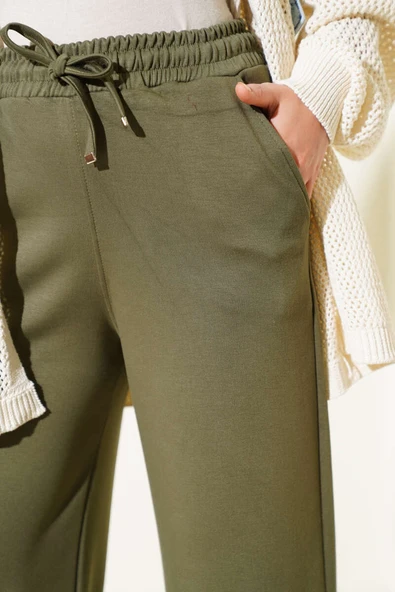 Loyşa Palazzo Pantolon Haki - Resim 4