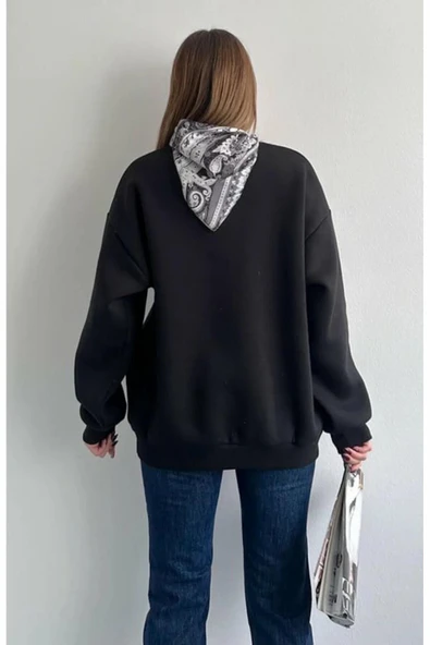 Quzu Fular Detaylı Kadın Sweatshirt - Resim 3