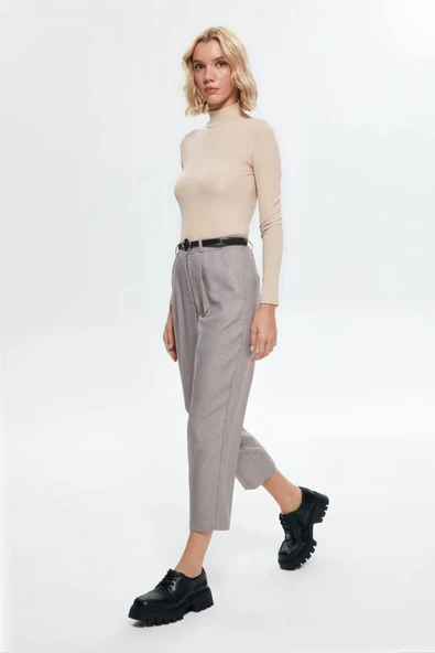 Quzu Kemerli Havuç Kadın Pantolon