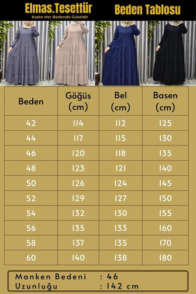 Kadın Tesettür Giyim 5 Katlı Endonezya Krebi Elbise - Resim 10