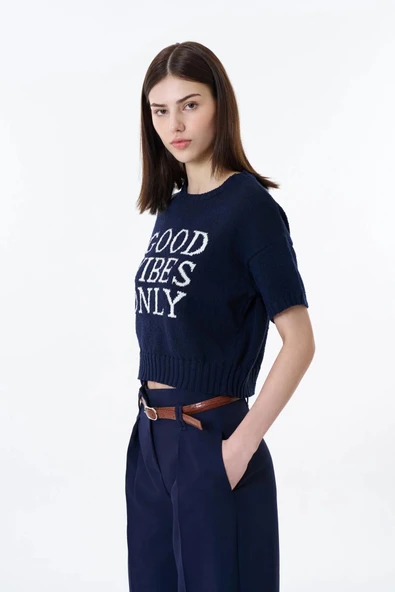 Quzu Yarım Kollu Kadın Kazak - Resim 4