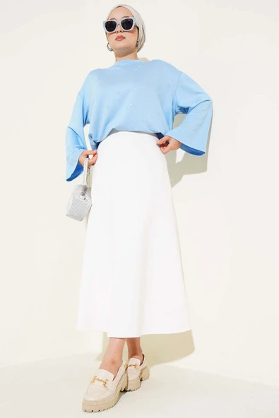 Loyşa Mini Yıldız Taşlı Bluz Mavi - Resim 2