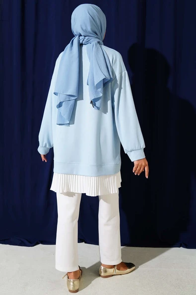 Loyşa Eteği Pileli Tunik Bebe Mavi - 3