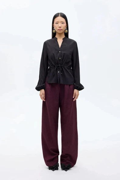 Quzu Önü Bağlama Detaylı Kadın Gömlek - Resim 3