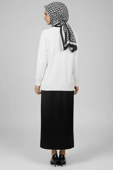 Salaş Yumoş Triko Kazak Ekru - Resim 3