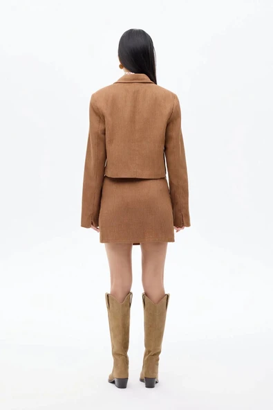 Quzu Vatkalı Kadın Ceket - Resim 5