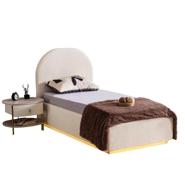 Karyola, Blesk Alya Ledli Bazalı Karyola, Komodin - Resim 5