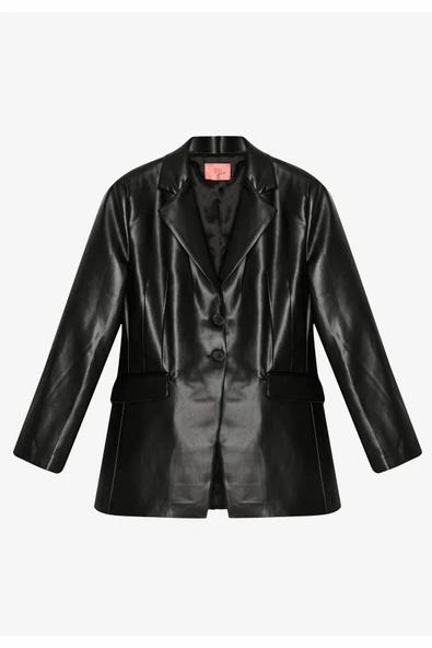 Quzu Bele Oturan Kadın Deri Ceket