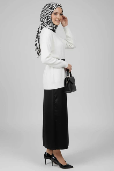 Salaş Yumoş Triko Kazak Ekru - Resim 2