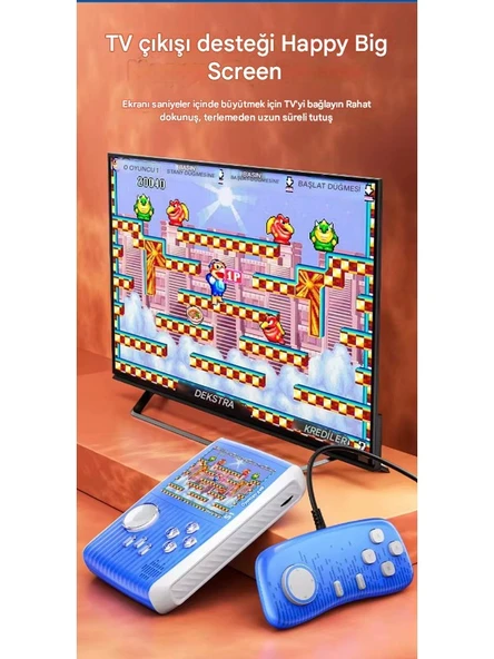 S1 3.0 Inç Taşınabilir Video Oyun Konsolu Dahili 666 Oyun Retro Oyun Konsolu Iki Oyun Kumandası - Resim 3