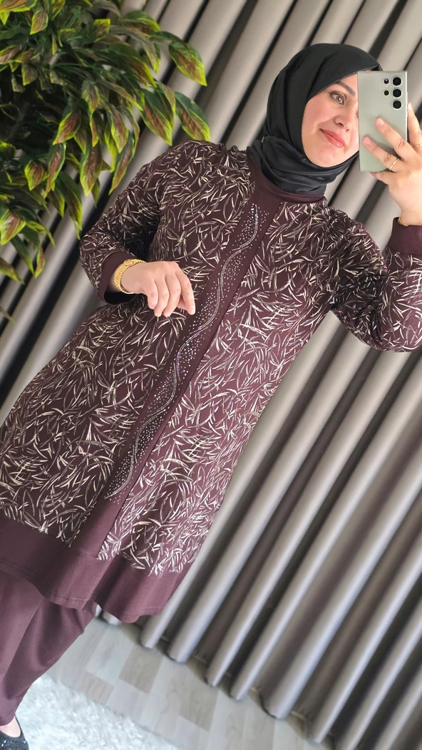 Kadın Giyim Şerit Desenli Samira Takım - Resim 8