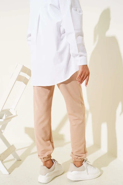 Bel Ve Bilek Lastikli Jogger Pantolon Camel - Resim 3