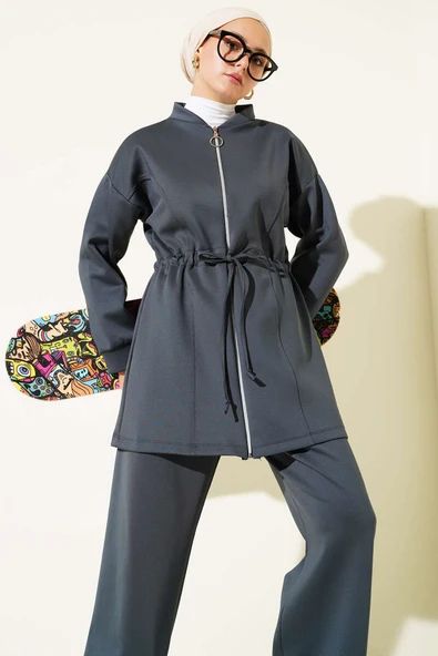 Bel Tünelli Scuba İkili Takım Füme - Resim 2