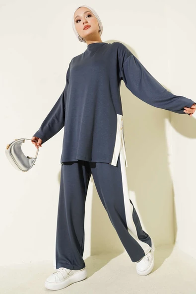 Gold Düğmeli Garnili Loyşa İkili Takım Füme ürün görseli 1