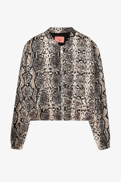 Quzu Yılan Desenli Kadın Ceket - Resim 2
