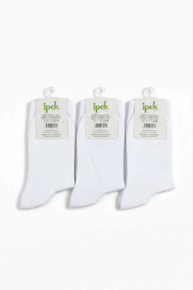 Kadın 3lü Bambu Soket Çorap Beyaz - Resim 2