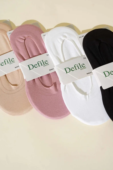 Kadın 4lü Lazer Kesim Babet Çorap Asorti 1 - Resim 2