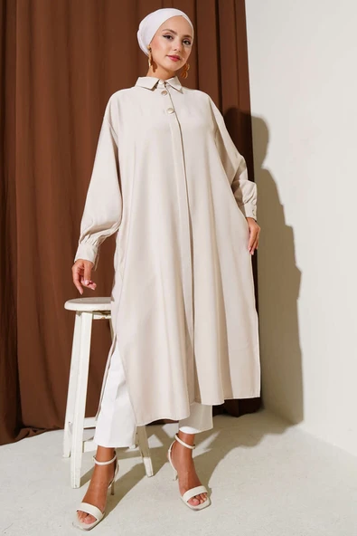 Gizli Düğmeli Tensel Tunik Taş - Resim 2