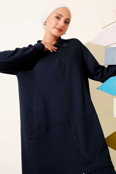 Fermuarlı Loyşa Cepli İkili Takım Lacivert - Resim 2