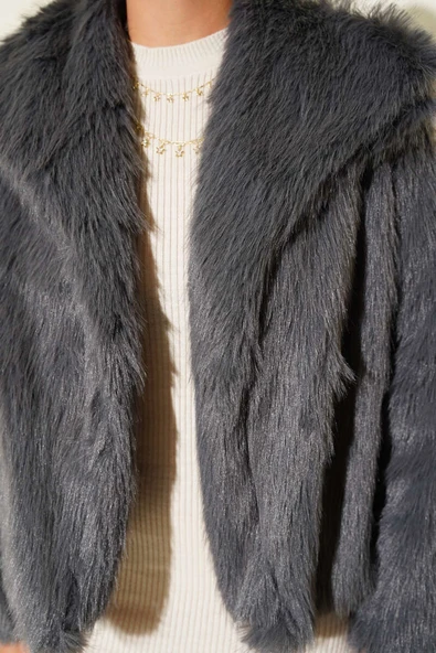 Astarlı Kürk Mont Füme - 4