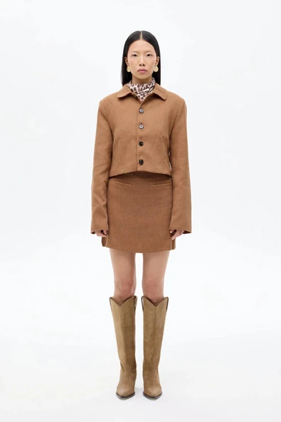 Quzu Kadife Mini Etek - Resim 4