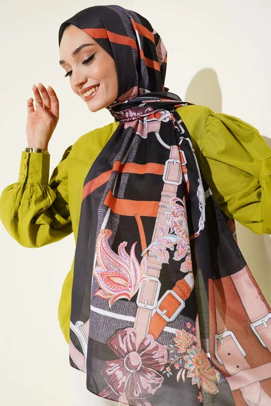 Kemer Desenli Soft Şal Antrasit - Resim 2