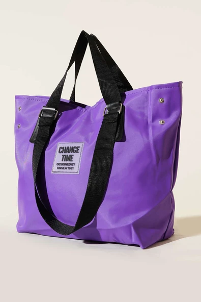 Arma Detaylı Yan Çıtçıtlı Çanta Mor ürün görseli