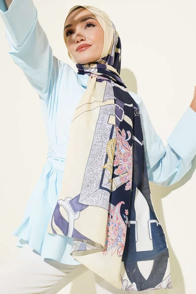 Kemer Desenli Soft Şal Sarı ürün görseli 1