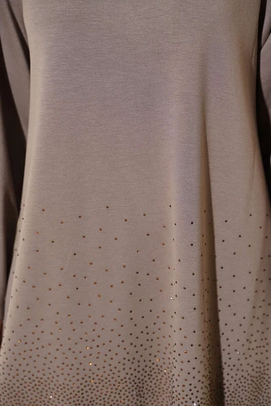 Loyşa Mini Taş Süslemeli İkili Takım Vizon - Resim 4