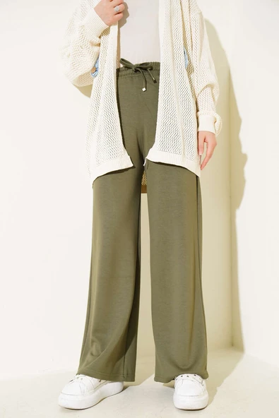 Loyşa Palazzo Pantolon Haki - Resim 2