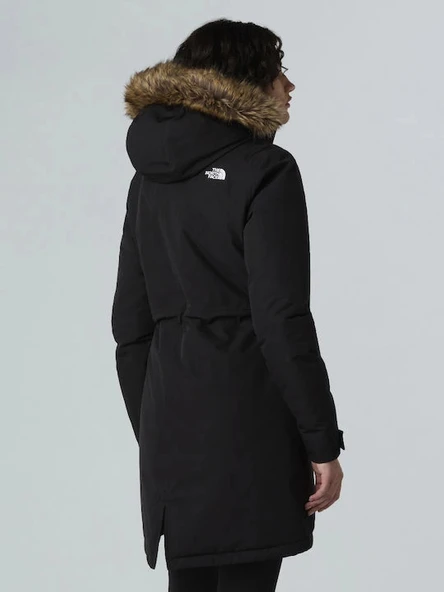 Zaneck Kadın Kışlık Uzun Parka Ceket Kapüşonlu Siyah - 4