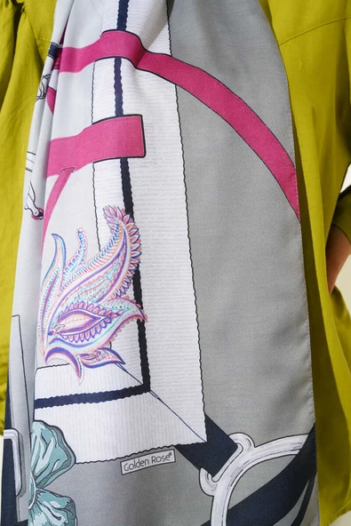 Kemer Desenli Soft Şal Mint - Resim 4