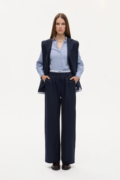 Quzu Beli Lastikli Kumaş Matchli Kadın Pantolon 26KPNT00802 - 3