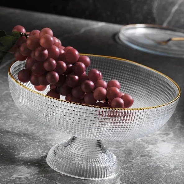 Fecra Loren Ayaklı Kase Altın Yaldızlı