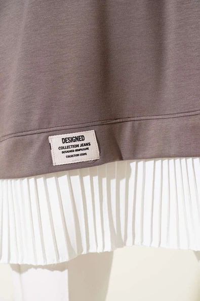 Loyşa Eteği Pileli Tunik Vizon - 4