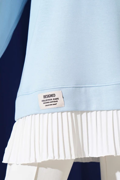 Loyşa Eteği Pileli Tunik Bebe Mavi - 4