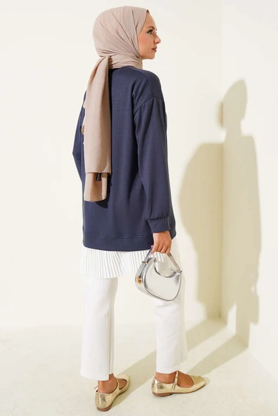 Loyşa Eteği Pileli Tunik Füme - 3