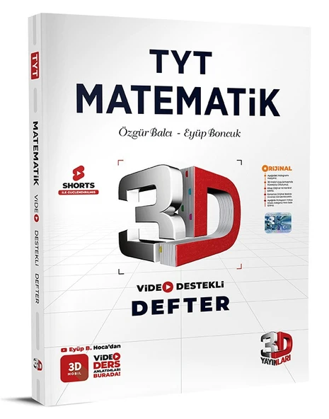 3D Yayınları TYT Video Destekli Defter VDD Matematik 2025 2026 Yeni Baskı Sezon ürün görseli