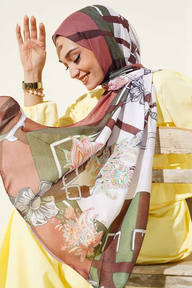 Kemer Desenli Soft Şal Soft Kahve ürün görseli 1