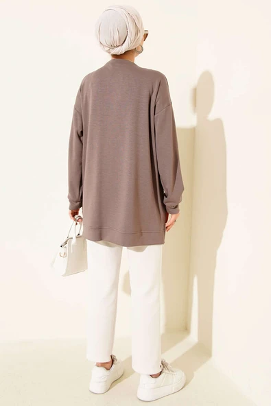 Loyşa Kurdele Nakış Detaylı Tunik Vizon - Resim 3