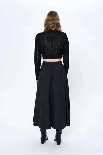 Quzu V Yaka Vatkalı Kadın Kazak - Resim 5