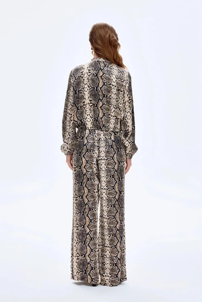 Quzu Yılan Desenli Kadın Ceket - Resim 5