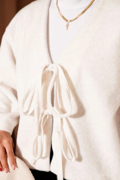 Basic İp Detaylı Sakallı Ceket Taş - Resim 4