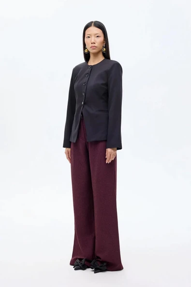 Quzu Düğme Detaylı Kadın Ceket - Resim 4