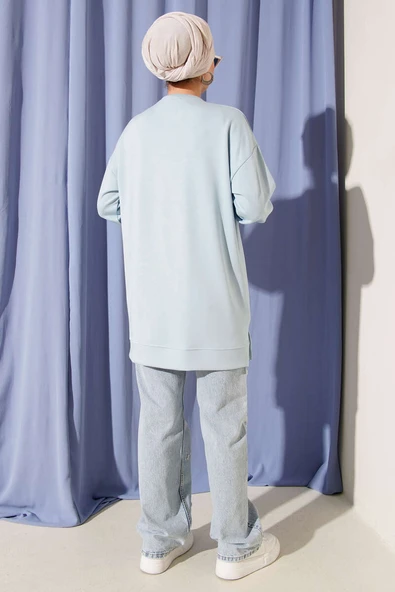 Loyşa Kurdele Nakış Detaylı Tunik Bebe Mavi - Resim 3