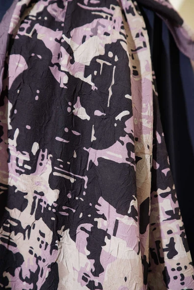 Kamuflaj Desenli Bambu Kraş Şal Koyu Vizon -08 - Resim 4