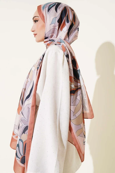 Çiçek Çizgili Soft Şal Taba - Resim 3