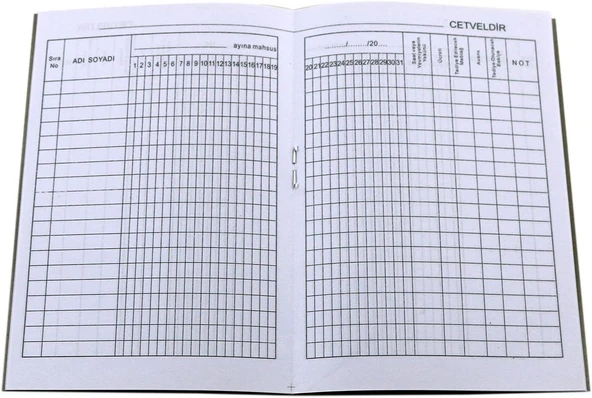 Dilman Aylık Puantaj Defteri Cep Tipi Küçük Boya - Resim 3