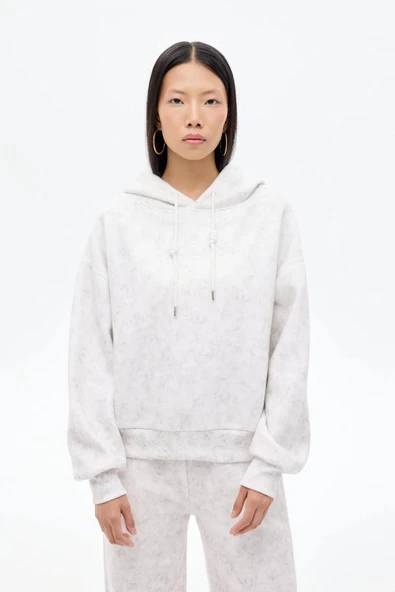 Quzu Kapüşon Detaylı Kadın Sweatshirt - Resim 3